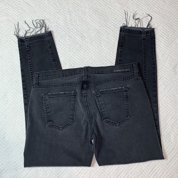 Current/Elliott The Seamed Easy Stiletto Skinny Jeans, Charcoal Gray/Black, 28 - Picture 4 of 16